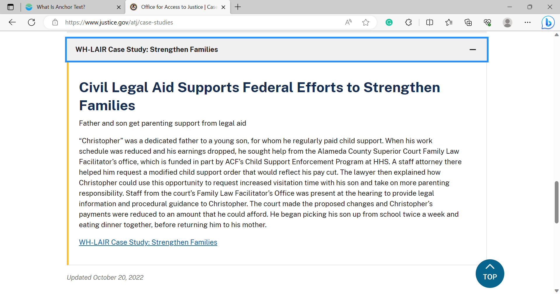 Case Study about Civil Legal Aid Supports Federal Efforts to Strengthen Families